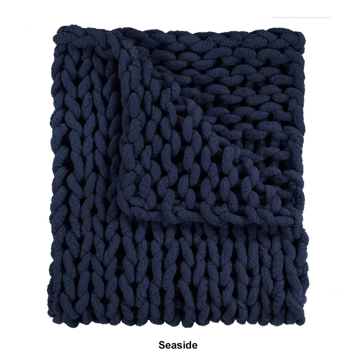 Donna Sharp Solid Chenille Knitted Throw Blanket