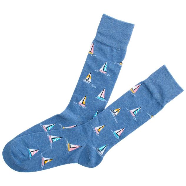Mens Davco® Sailboats Crew Socks