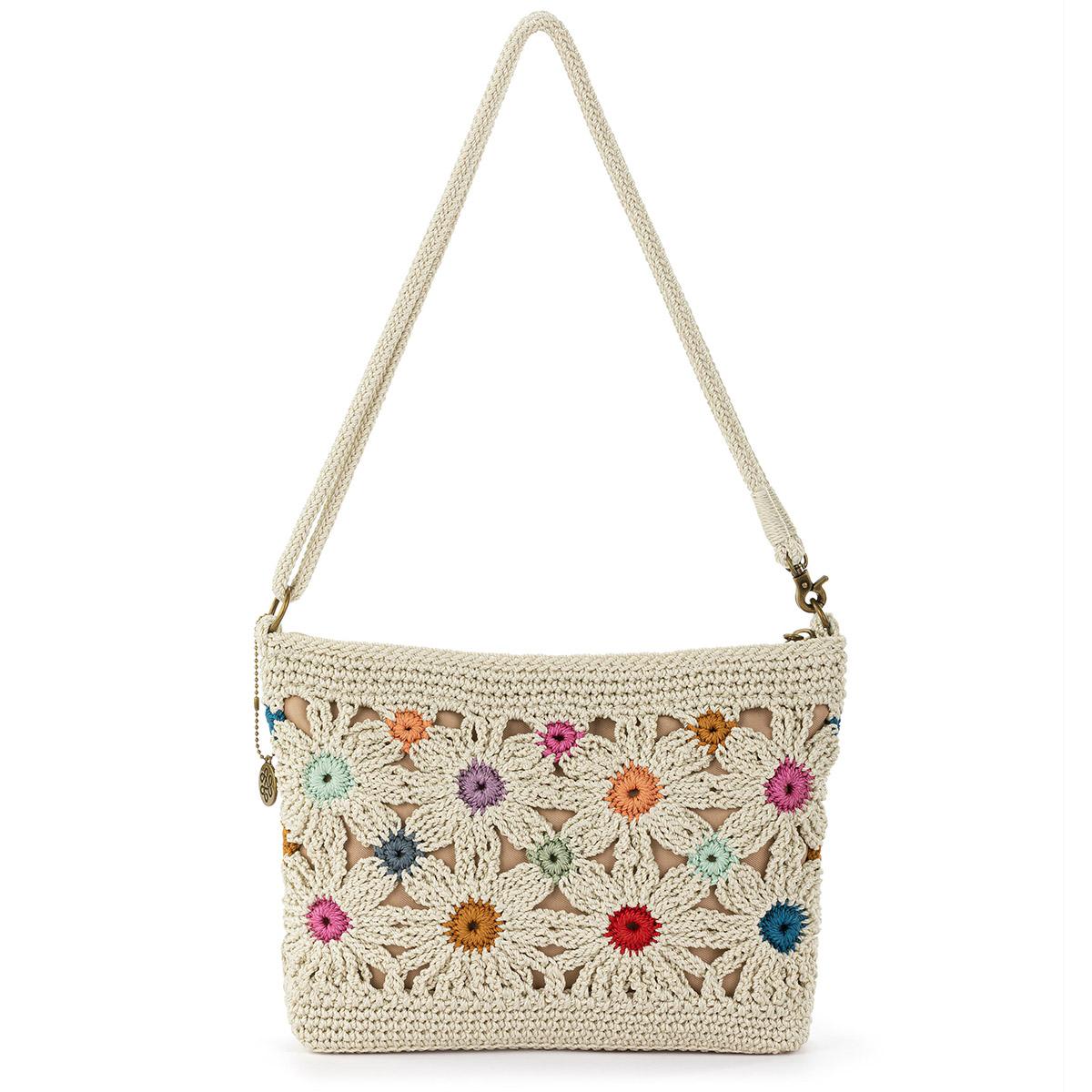 The Sak Lumi Crochet Crossbody - Natural Multi Flower