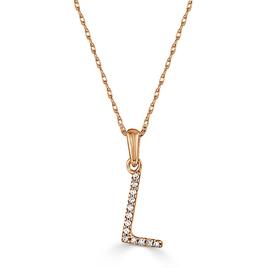 Diamond Classics(tm) 14kt. Rose Gold Initial L Letter Necklace