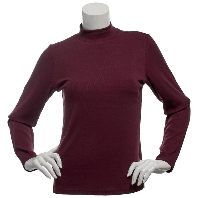Plus Size Architect® Long Sleeve Rib Mock Neck Tee