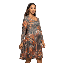 Womens 24/7 Comfort Apparel Animal Maternity Fit & Flare Dress
