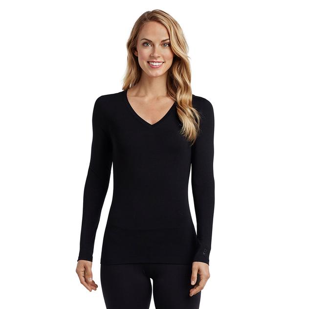 Womens Cuddl Duds® Softwear with Stretch Long Sleeve V-Neck Tee
