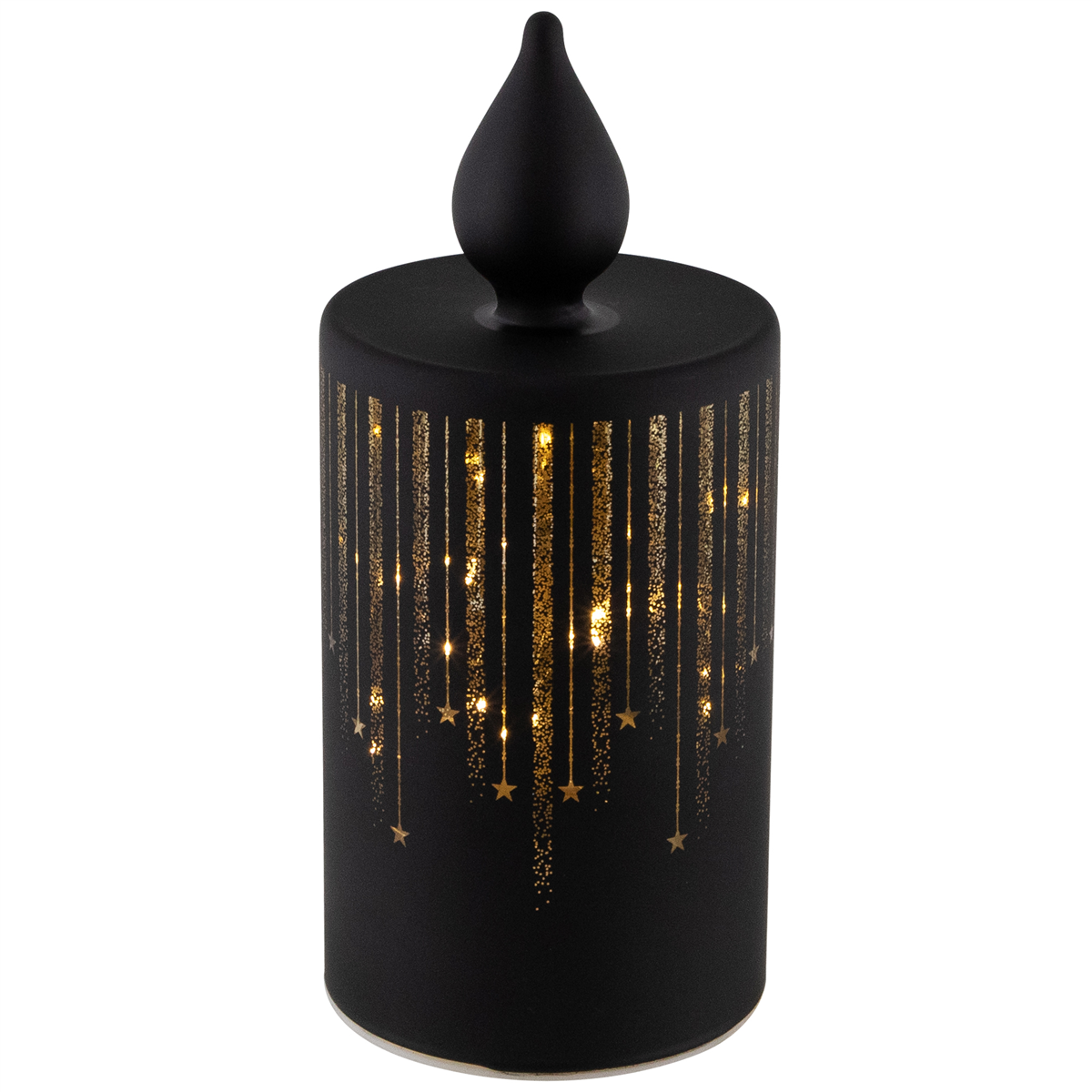 Northlight LED Glass Candle with Stars Christmas Decoration