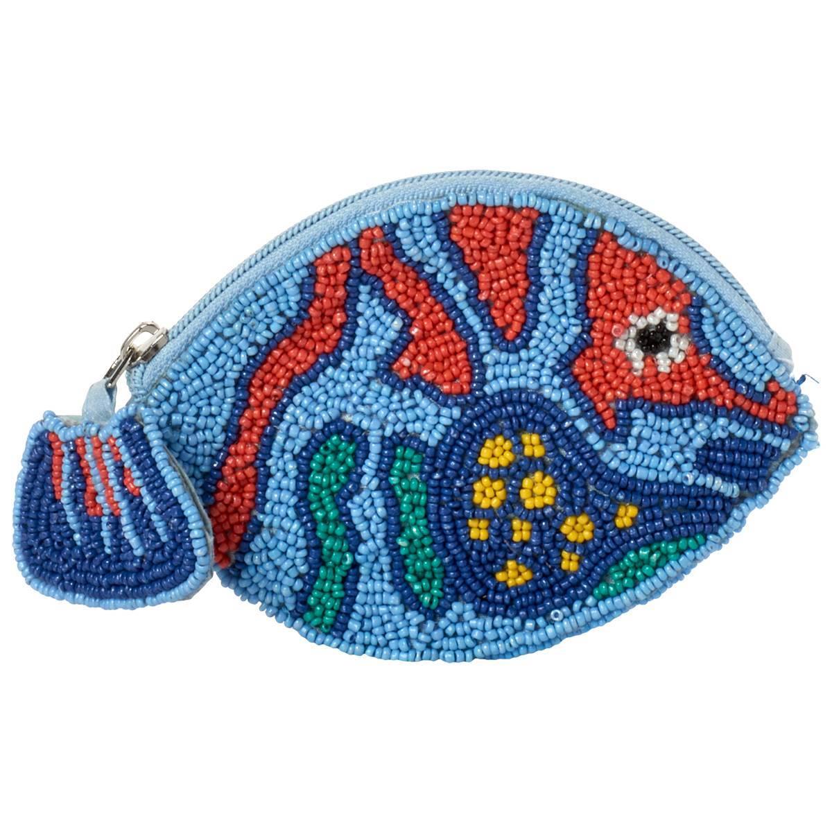 SOL and MER Fish Beaded Coin Purse
