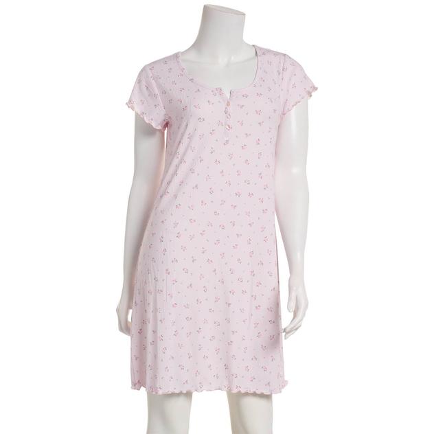 Womens Laura Ashley® Short Sleeve Rose Bud Nightshirt