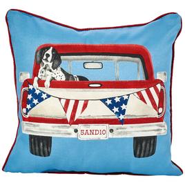 Jordan Manufacturing Dog in a Truck Bed Outdoor Toss Pillow