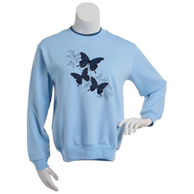 Womens Top Stitch by Morning Sun Butterfly Foliage Sweatshirt