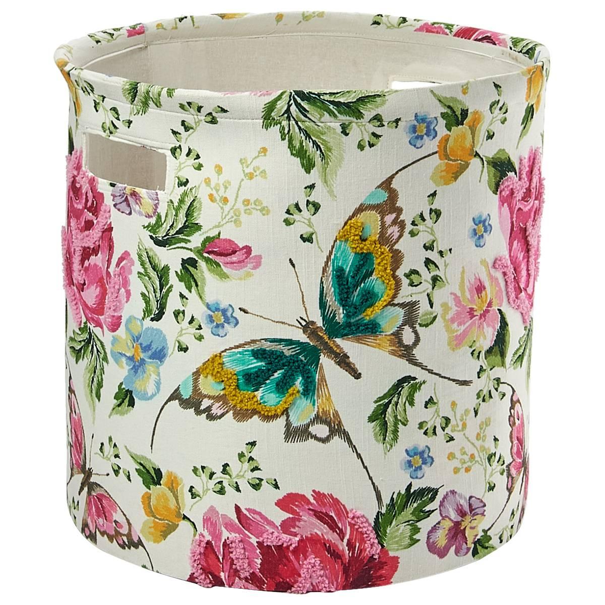 Heritage Medium Butterfly Floral Round Basket
