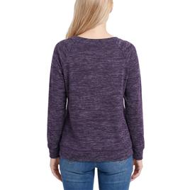 Petite NY Collection Long Raglan Sleeve Space Dye Hacci Top