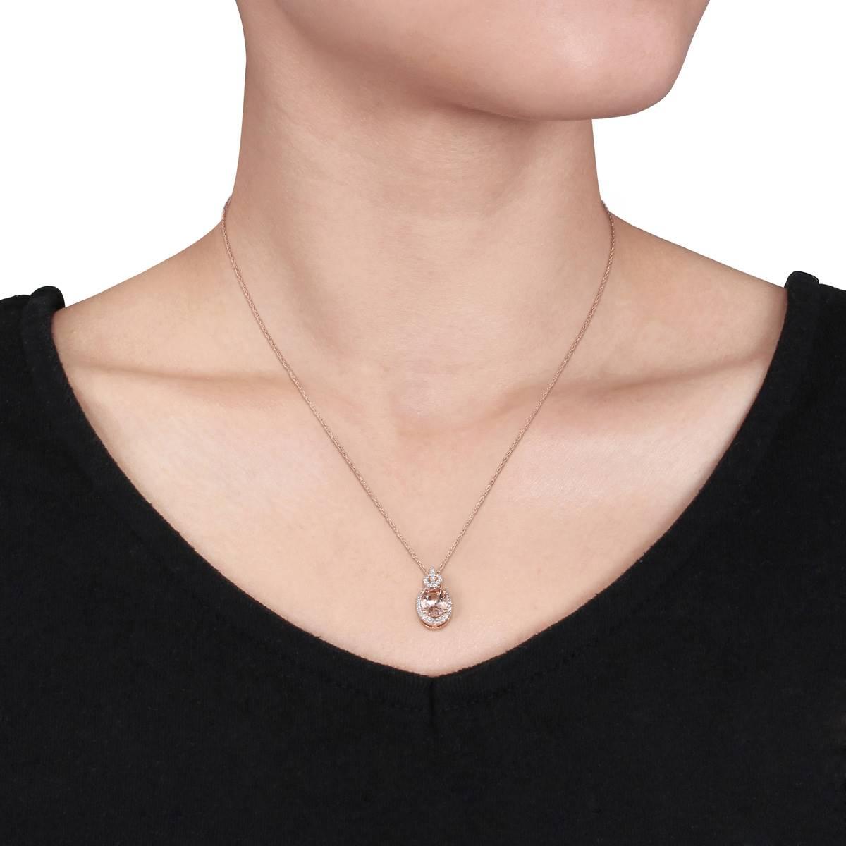Gemstone Classics™ 10kt. Rose Gold Morganite Pendant