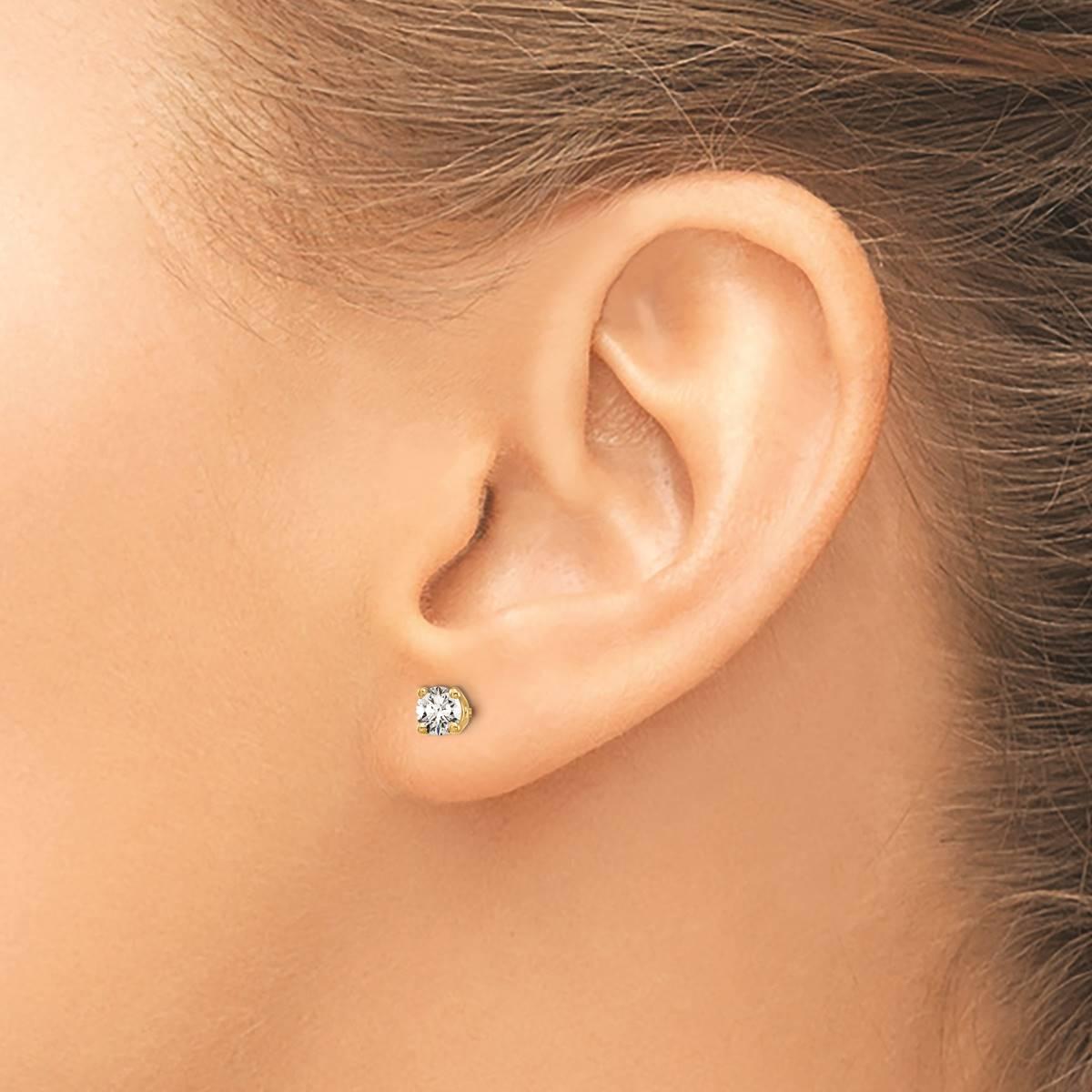 Pure Fire 14kt. Yellow Gold 1/2ctw. 4-Prong Diamond Stud Earrings