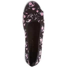 Womens Ashley Blue Floral With Bow Slip On Flats