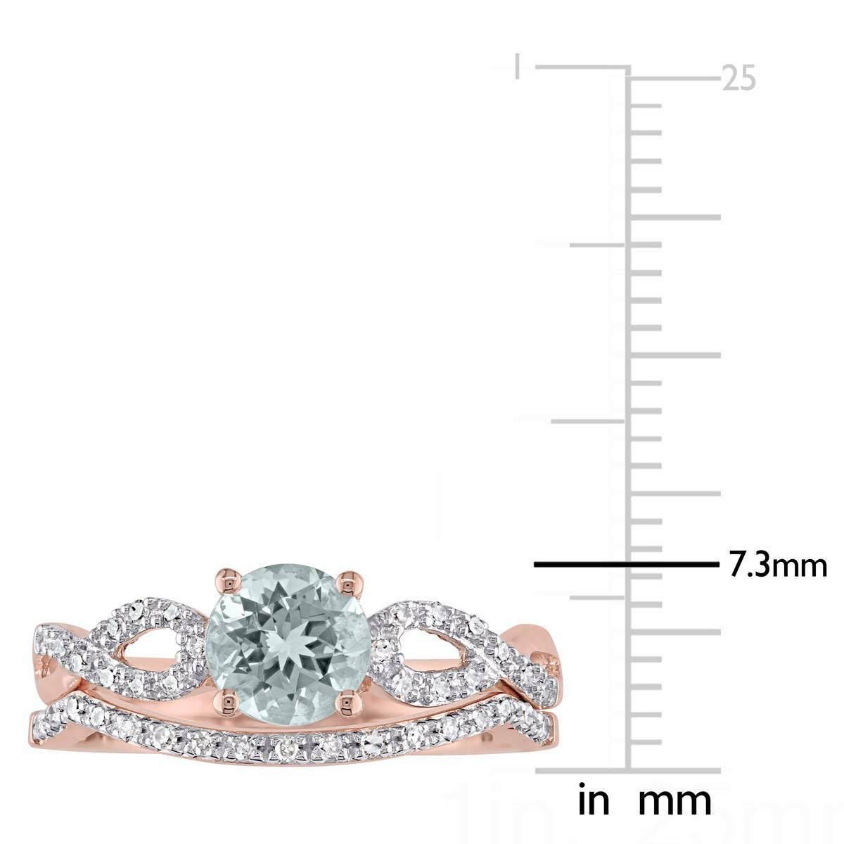Gemstone Classics™ 10kt. Rose Gold Aquamarine & Diamond Ring