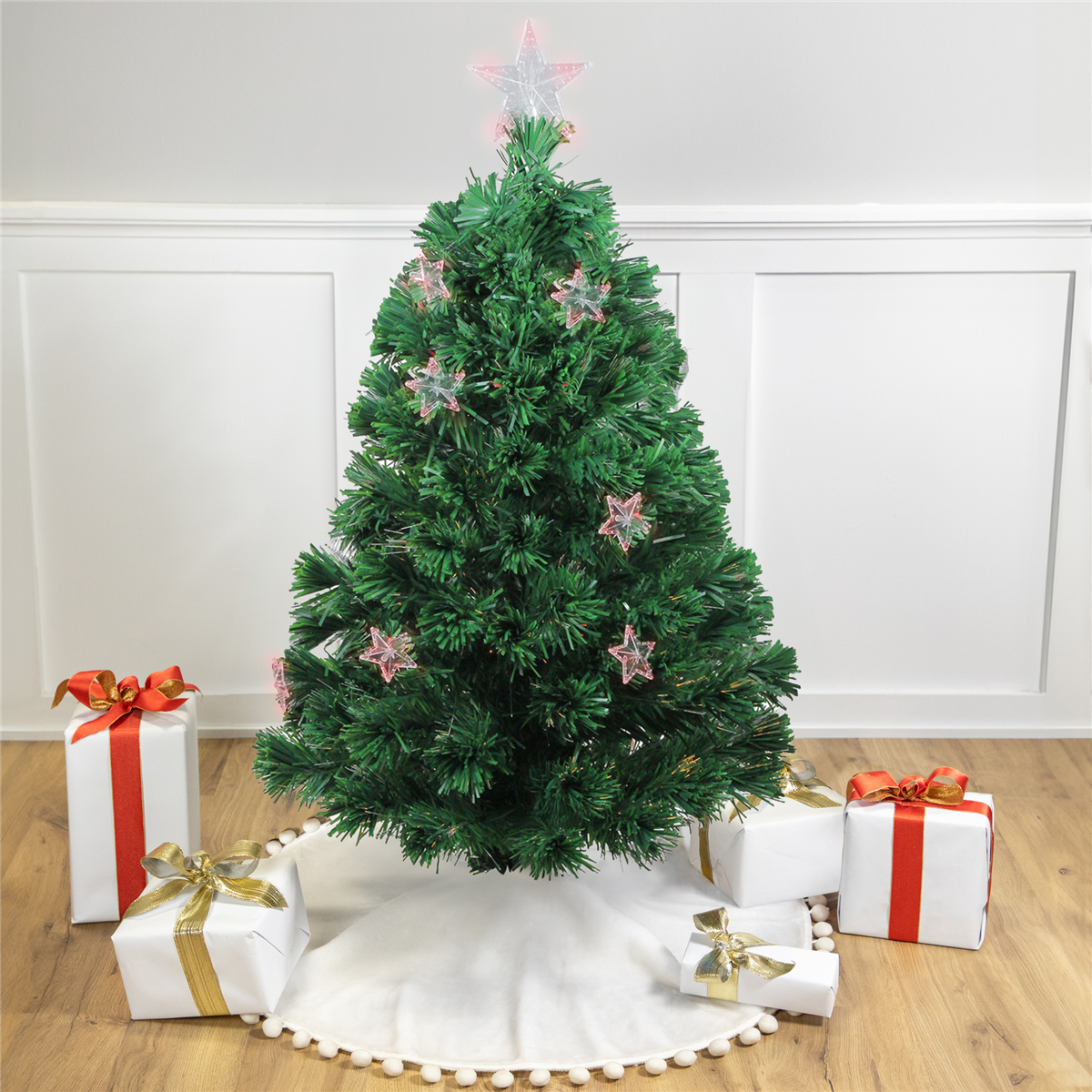 Northlight 4ft. Pre-Lit Potted Fiber Optic Christmas Tree