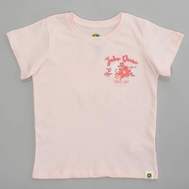 Toddler Girl John Deere Embroidered Short Sleeve Truck Tee