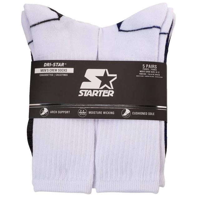 Mens Starter® 5pk. Crew Socks - White