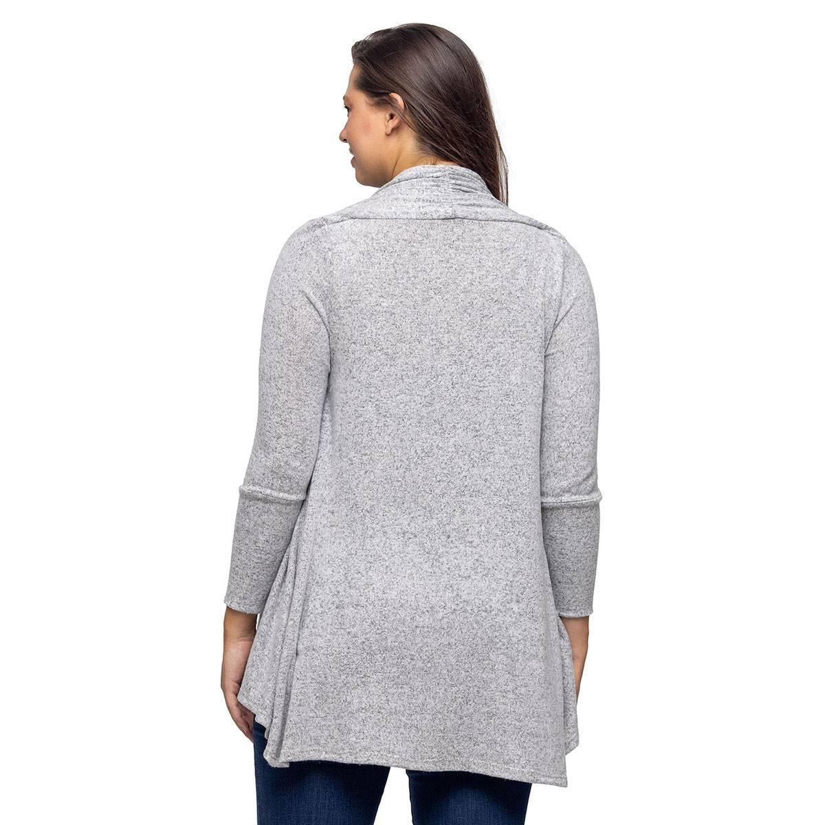 Womens 24/7 Comfort Apparel Open Front Long Sleeve Cozy Cardigan