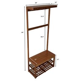 eccostyle™ Solid Bamboo Entryway Hall Tree w/ Storage Area