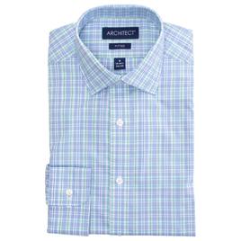 Mens Architect(R) Fitted Plaid Dress Shirt - Blue/Green