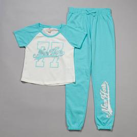 Girls (7-16) Sweet Butterfly® New York Raglan Tee w/ Joggers Set