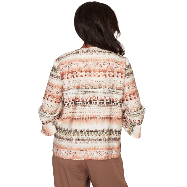 Womens Alfred Dunner Spice Market 3/4 Flounce Sleeve Blouse