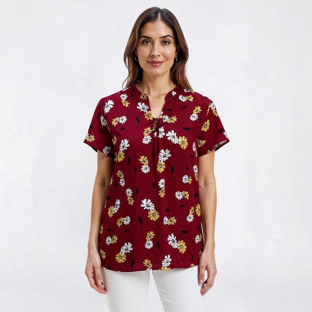 Womens Tommy Hilfiger Sport Daisy Lace Up Ruffle Blouse