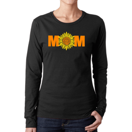 Womens LA Pop Art Mom Sunflower - Word Art Long Sleeve T-Shirt