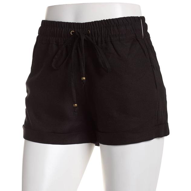 Juniors Love Tree Linen Viscose Drawstring Cuffed Shorts