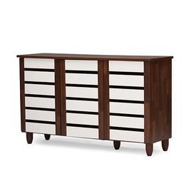Baxton Studio Gisela Two-Tone Shoe Cabinet