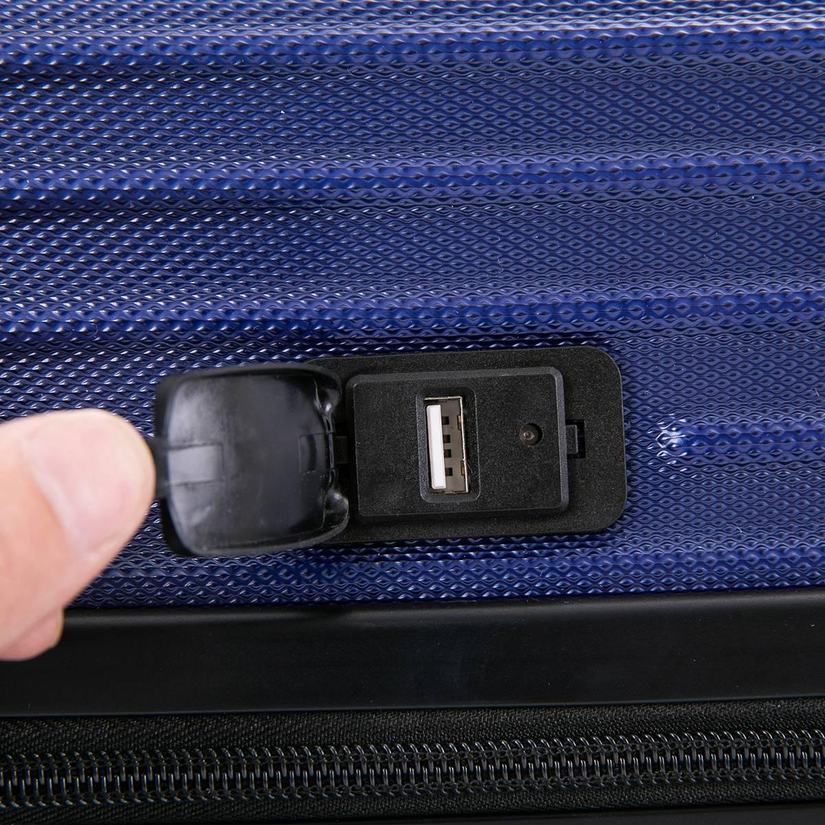 DUKAP Tour Lightweight Luggage 20in. Carry-On w/ USB port