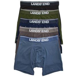 Mens Lands End 5pk. Knit Boxer Briefs - Black/Grey