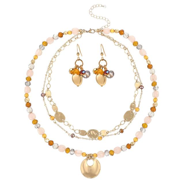 Ashley Cooper™ 3 Layer Beaded Necklace & Earring Set
