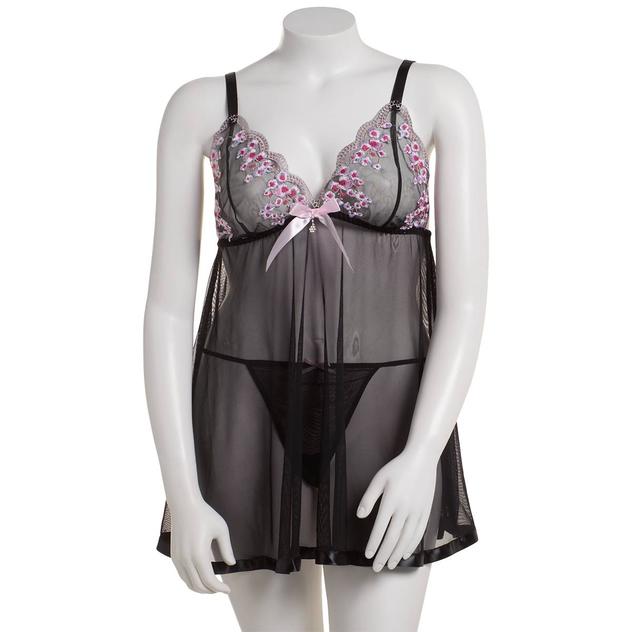 Plus Size Spree Intimates Cherry Blossom Babydoll