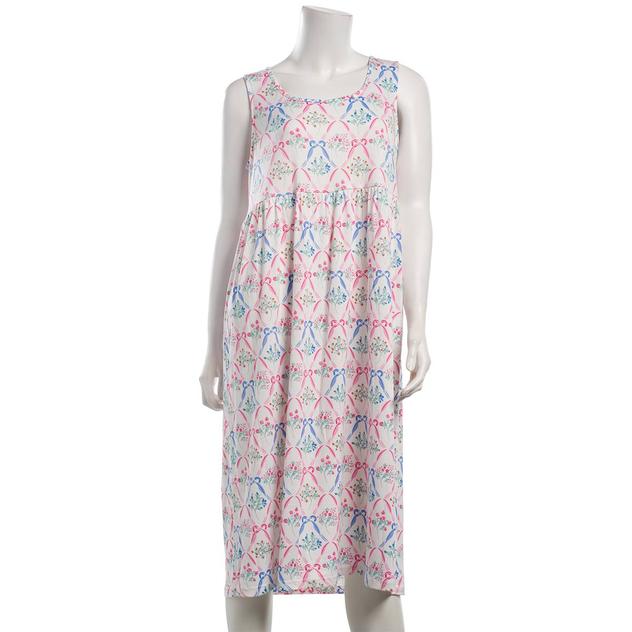 Plus Size White Orchid Cloud Knit Babydoll Floral Nightgown