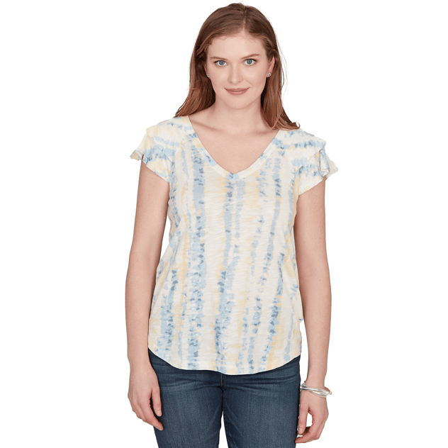 Petite Skye’s the Limit Sunny Blue Skies Ruffle Tie Dye Tee