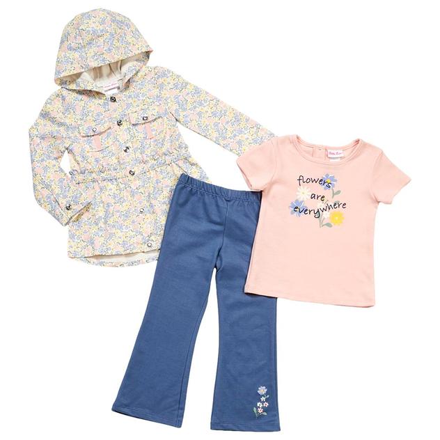 Girls (4-6x) Little Lass® 3pc. Jacket & Tee w/ Denim Legging Set