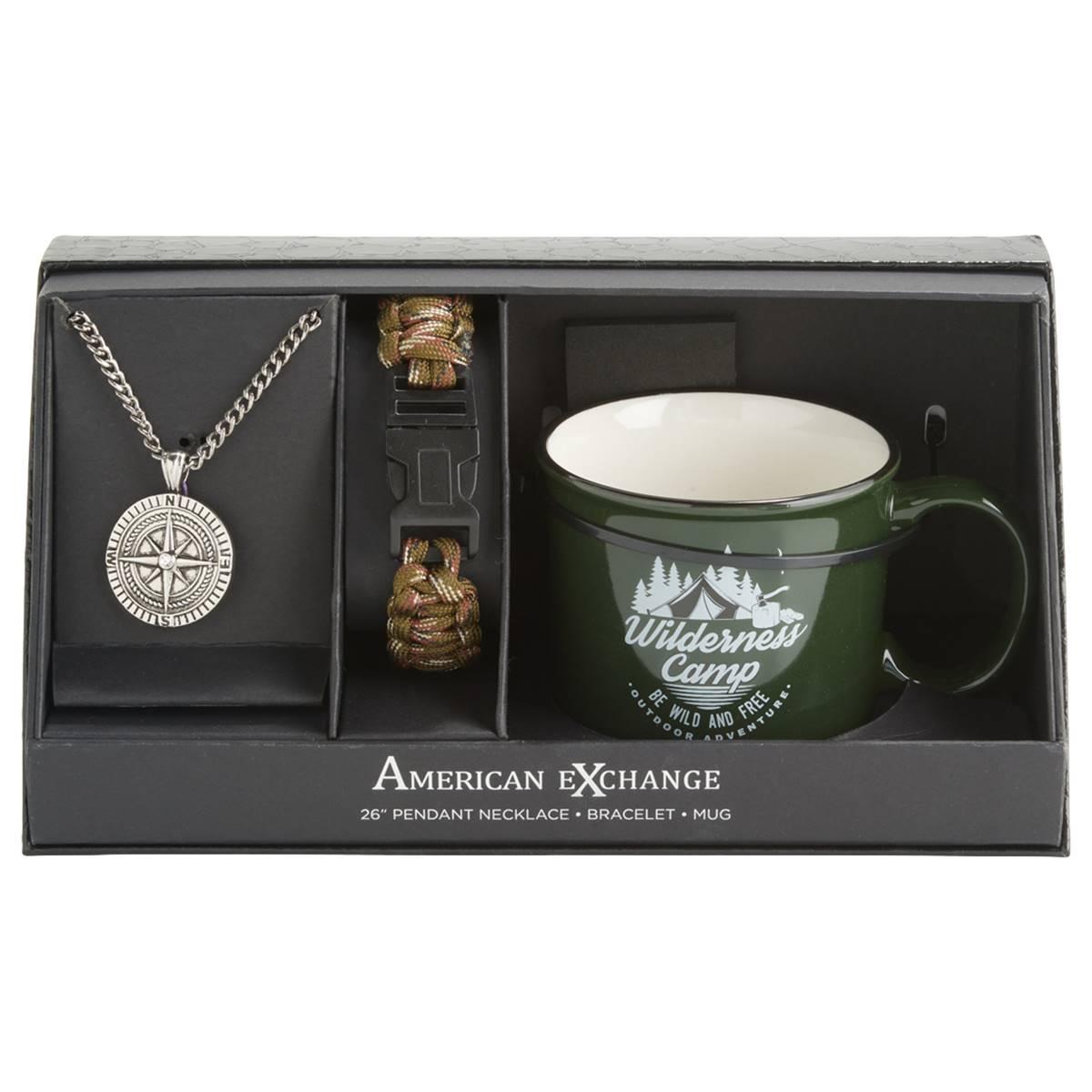 Mens Gentlemen''s Classics(tm) Medallion Necklace/Bracelet/Cup Set