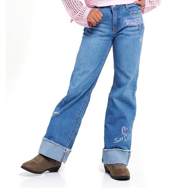 Girls (7-16) Wallflower® Girl Wide Leg Roll Up Hem Paris Jeans