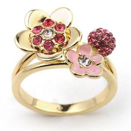 Ashley Cooper(tm) Gold-Tone Floral Cluster Ring w/ Accents