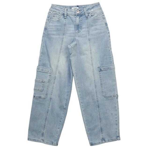 Girls (7-14) YMI® Front Seam Cargo Barrel Jeans