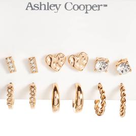 Ashley Cooper(tm) Sparkling  Accents/Heart Design/Hoop Earring Set