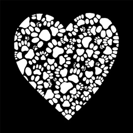 Plus Size LA Pop Art Paw Heart Word Art Crew Neck Sweatshirt