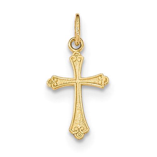 Adule Unisex Gold Classics(tm) 14kt. Small Polished Cross Pendant
