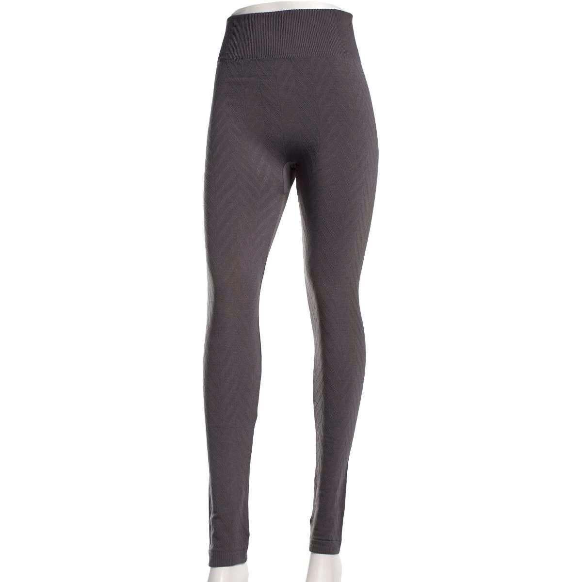 Plus Size Runway Ready Chevron Fleece Lined Leggings - Grey