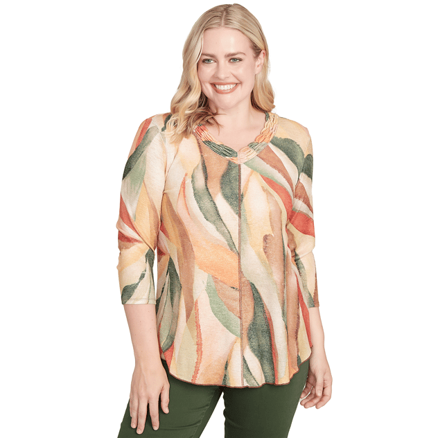 Womens Alfred Dunner Mount Laurel Stain Glass Shimmer Blouse