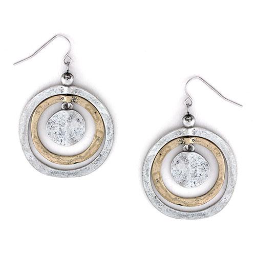 Ruby Rd. Two-Tone Triple Circle Drop Earrings