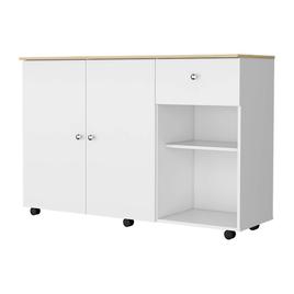 FM FURNITURE Chico White Kitchen Island