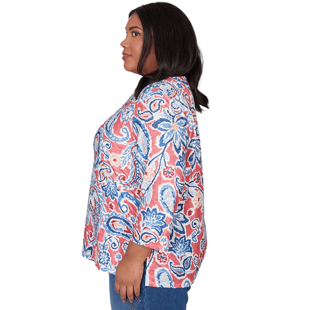 Plus Size Alfred Dunner Austin Embellished Paisley Floral Blouse
