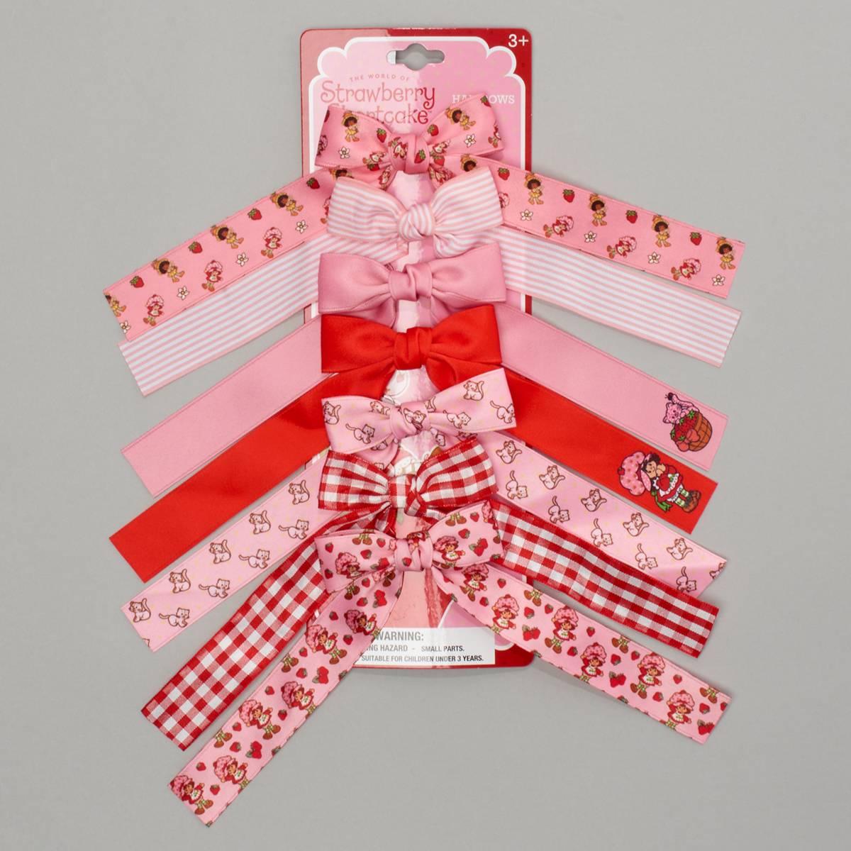Girls Strawberry Shortcake(tm) 7pc. Long Tail Bow Hair Clips
